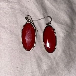 Deep pink/red earrings.